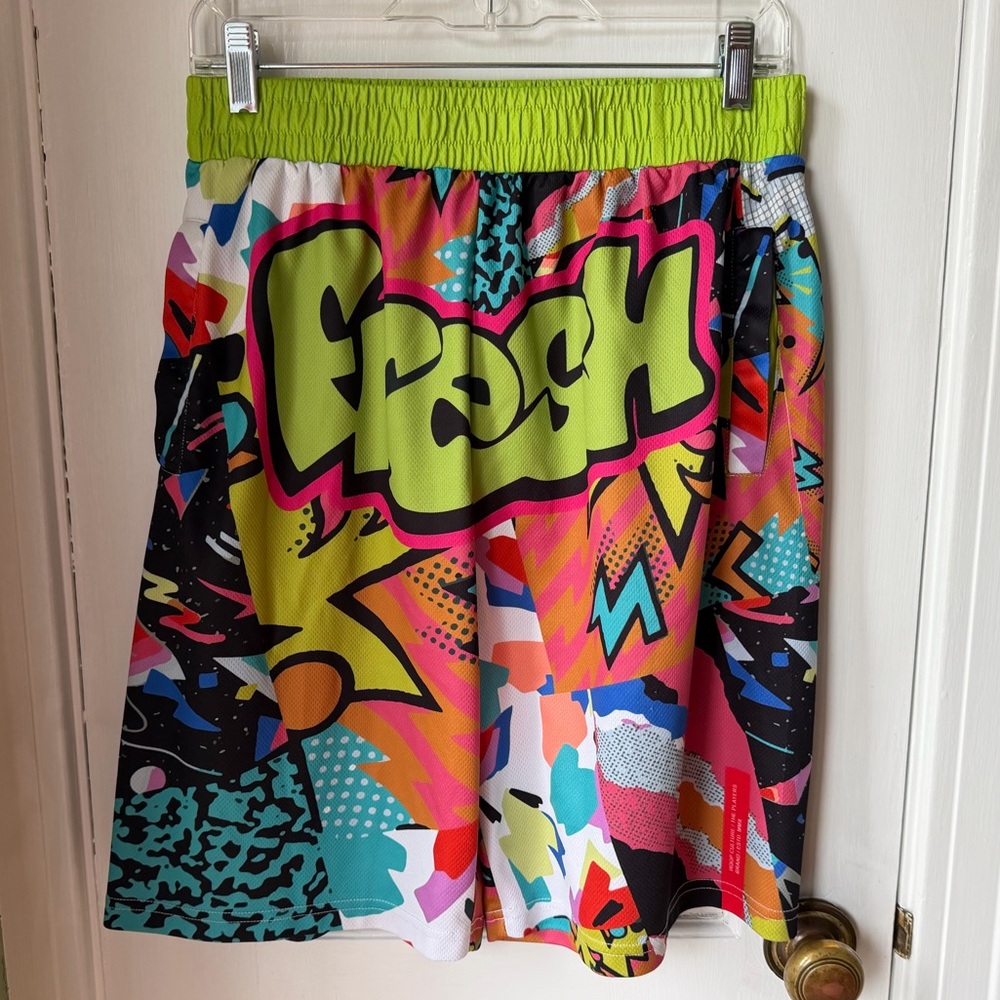 Hoop Culture Graffiti FRESH Basketball Shorts Men’s Size Medium
